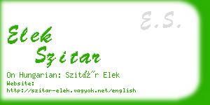 elek szitar business card